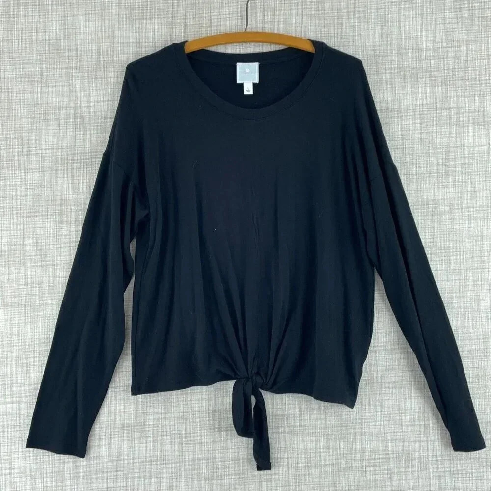 Sunday long sleeve Top Womens L black 3884